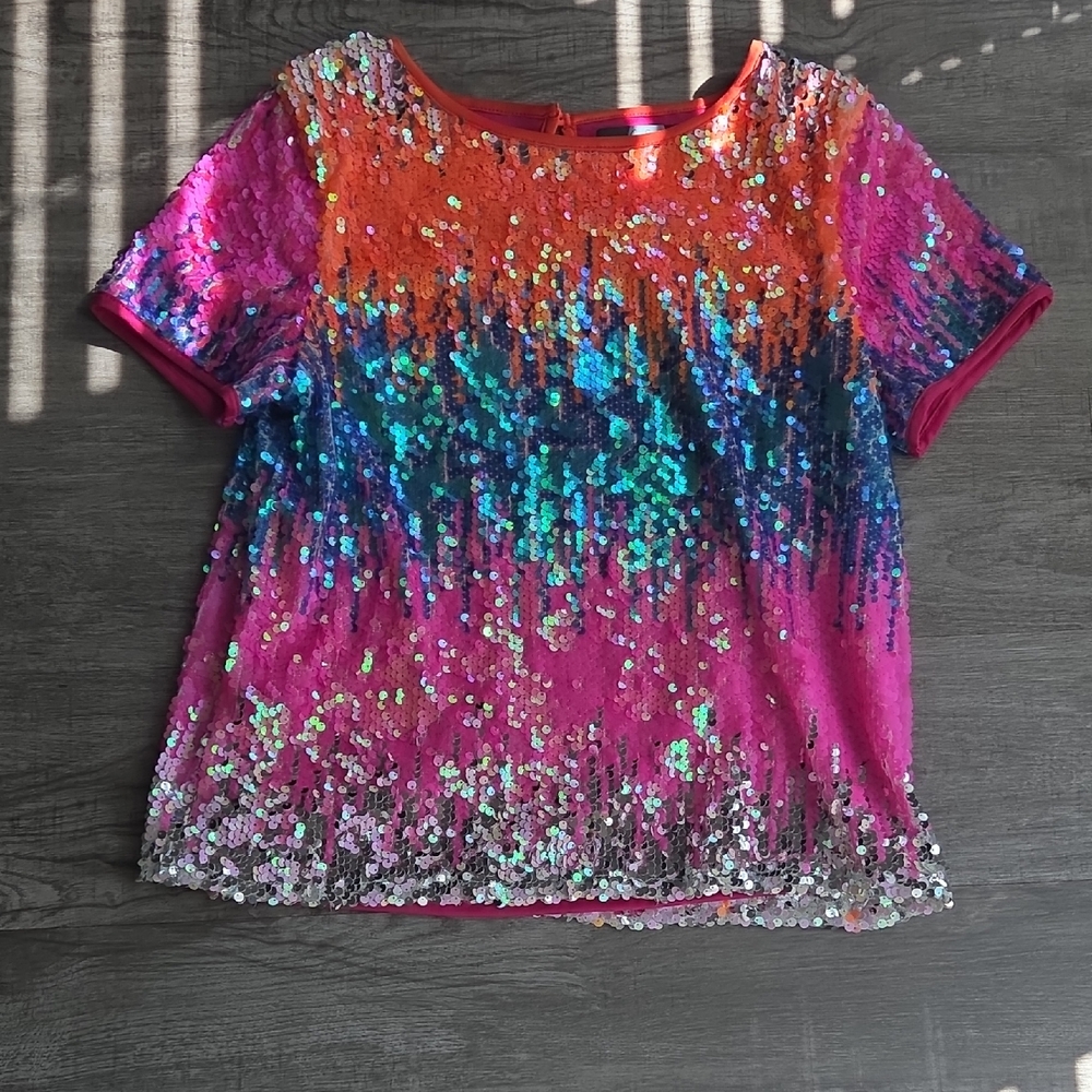 Anthropologie (Eva Franco) Vibrant Sequin Tee